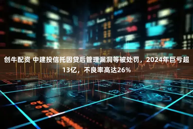 创牛配资 中建投信托因贷后管理漏洞等被处罚，2024年巨亏超13亿，不良率高达26%